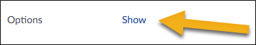 Image of the show options button for Zoom hosts